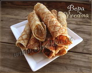 Вафли с вареной сгущенкой