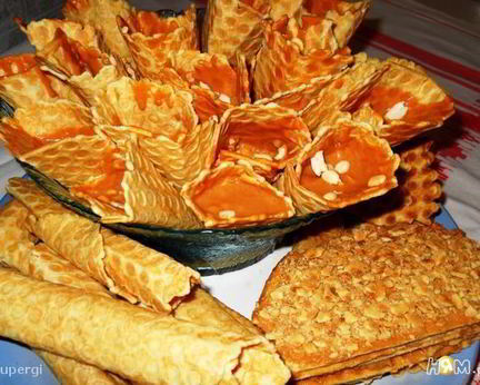 Вафли со сгущенкой