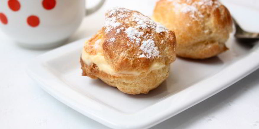 Рецепт круглых эклеров с заварным кремом