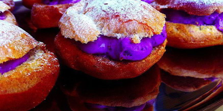 Рецепт профитролей с черничным кремом