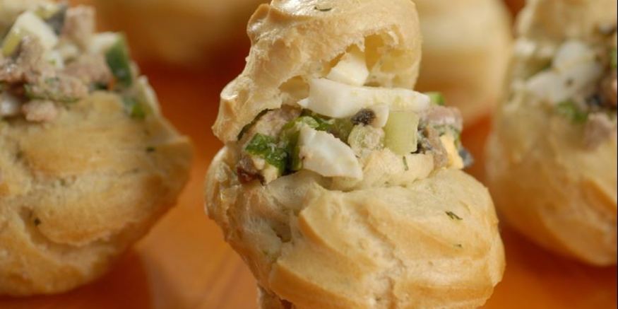 Рецепт профитролей с печенью трески