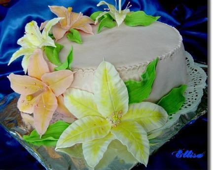 Торт с профитролями Скоро лето с цветами