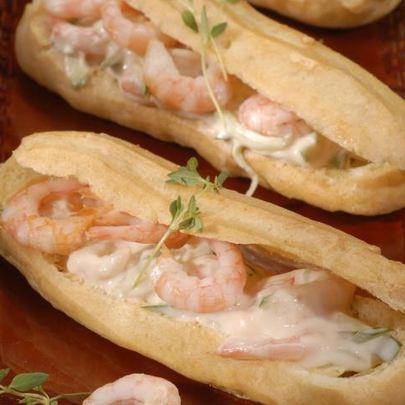 Эклеры с креветками