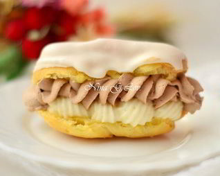 Эклеры со сливочно-шоколадным кремом