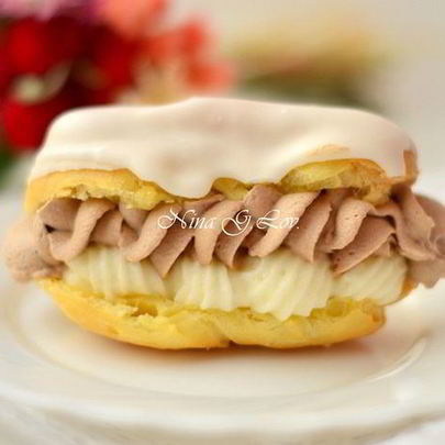 Эклеры со сливочно-шоколадным кремом