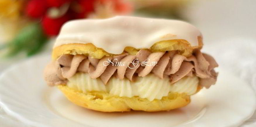 Рецепт эклеров со сливочно-шоколадным кремом