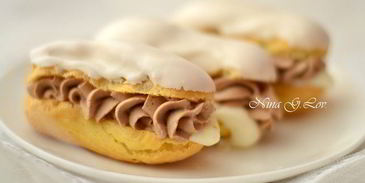 эклеры со сливочно-шоколадным кремом