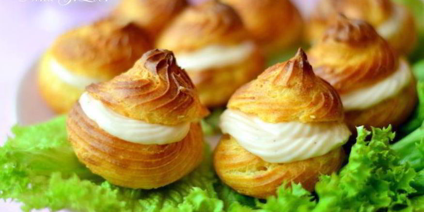 Рецепт закусочных профитролей со сливочно-лососевым крем-муссом