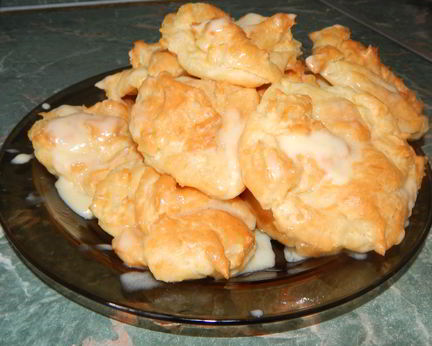 Заварные пирожные со сливочно-сгущеным кремом