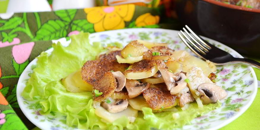 Рецепт картофельной запеканки с грибами и чесноком