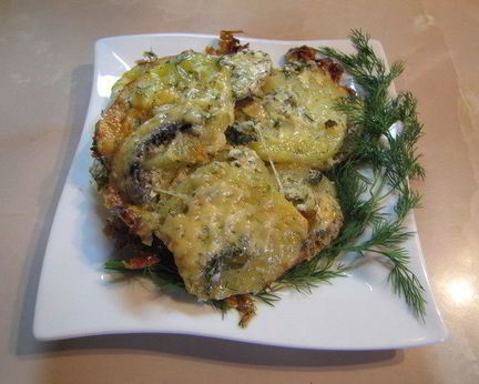 Картофельная запеканка с грибами