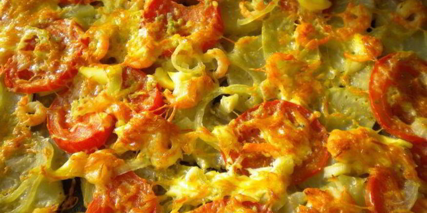 Рецепт картофельной запеканки с креветками