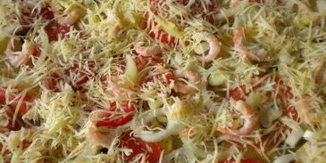 картофельная запеканка с креветками