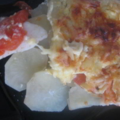 Картофельная запеканка с рыбой