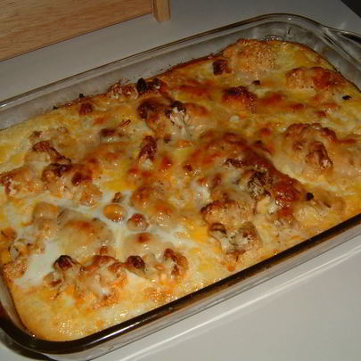 Картофельная запеканка с цветной капустой