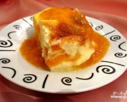 Манная запеканка с абрикосом