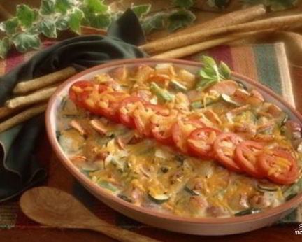 Овощная запеканка с фаршем