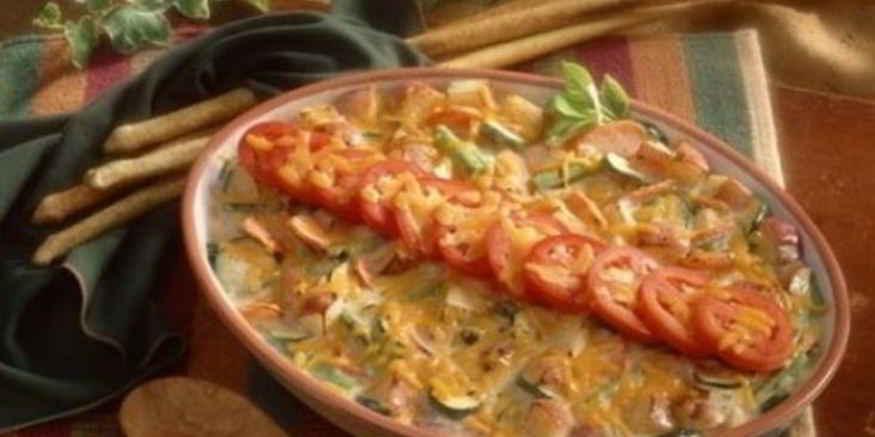 Рецепт овощной запеканки с фаршем