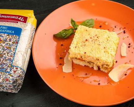 Рисовая запеканка с грибами