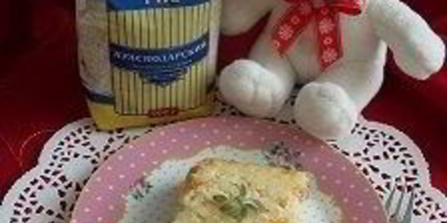 Рецепт рисова-творожной запеканка с яблоком и курагой