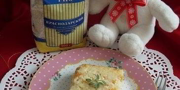 рисово-творожная запеканка с яблоком и курагой