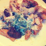 Рецепт Свиной запеканки с пенне, с хлебной корочкой и сыром моцарелла