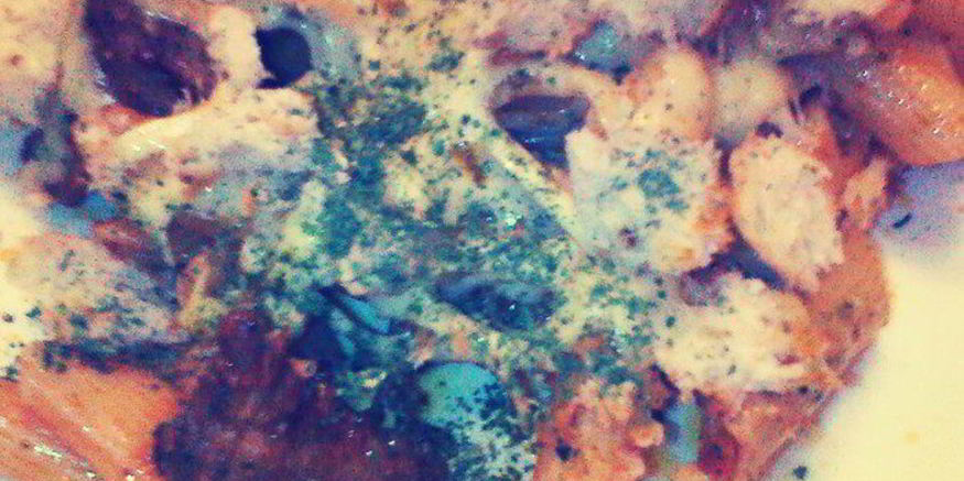 Рецепт свиной запеканки с пенне, с хлебной корочкой и сыром моцарелла