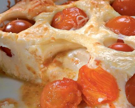 Творожная запеканка с помидорами