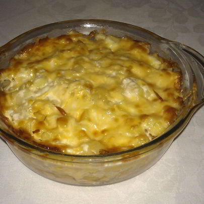 Запеканка из картофельного пюре с курицей