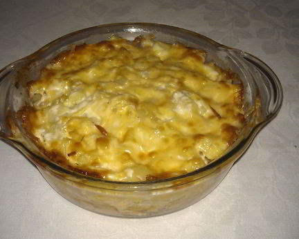 Запеканка из картофельного пюре с курицей
