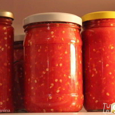 Аджика из болгарского и острого перцев