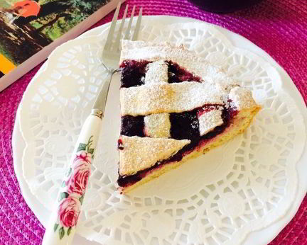 Кростата с творогом и джемом