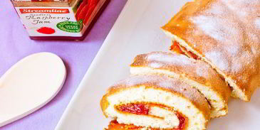 швейцарский рулет с малиновым джемом