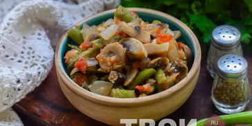 фасоль с грибами на зиму