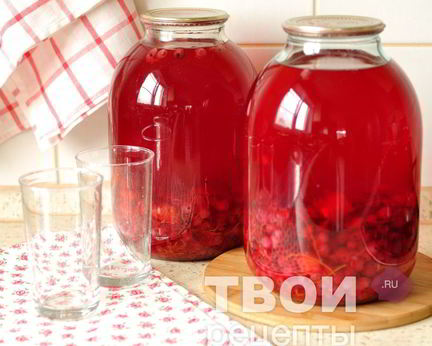 Компот из красной смородины с апельсином