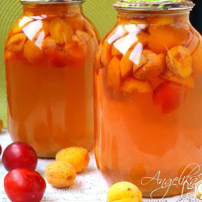 Компот из слив и абрикос на зиму