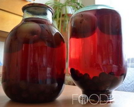 Компот из винограда с яблоками