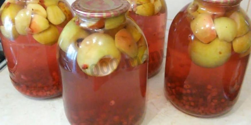 Рецепт компота из яблок и красной смородины
