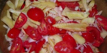 лечо из помидор с луком и перцем