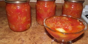 лечо из помидор с луком и перцем