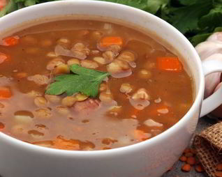 Лечо с чечевицей