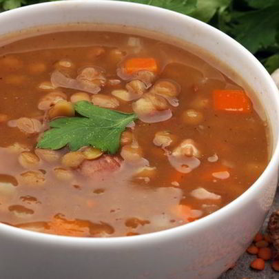 Лечо с чечевицей