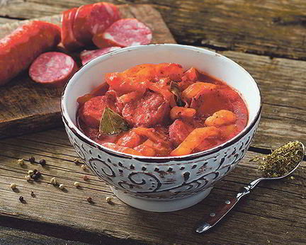 Лечо с колбасой