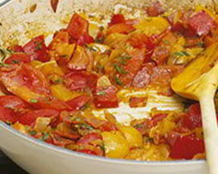 Лечо с копченостями