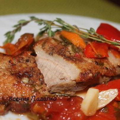 Утиная грудка, тушеная в лечо