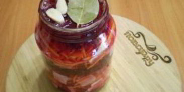 быстрая маринованная капуста со свеклой