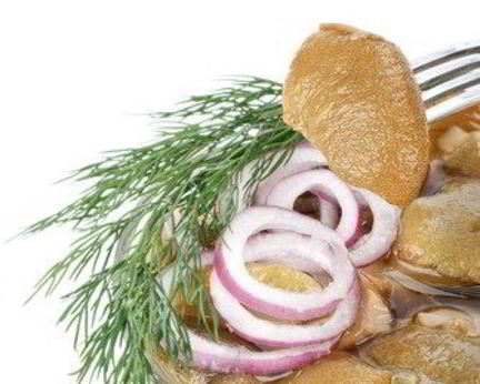 Маринованные шляпки шампиньонов с белом вине и фенхеле