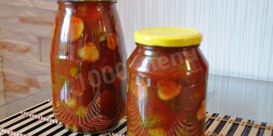 Рецепт огурцов в томатном соусе на зиму