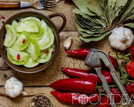 Зеленые помидоры по-корейски