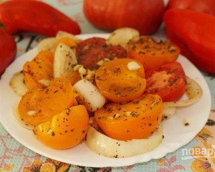 Ароматная закуска из помидоров